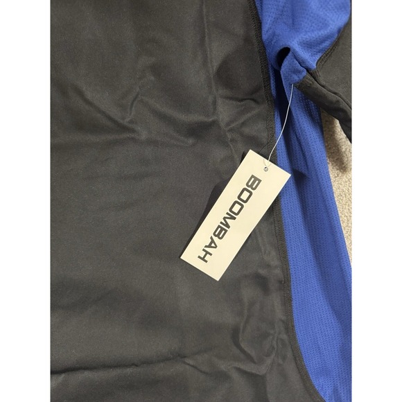 New Boombah Baseball 1/4 Zip‎ Short Sleeve CAGE JACKET Men's Medium Black/Blue - Picture 2 of 12
